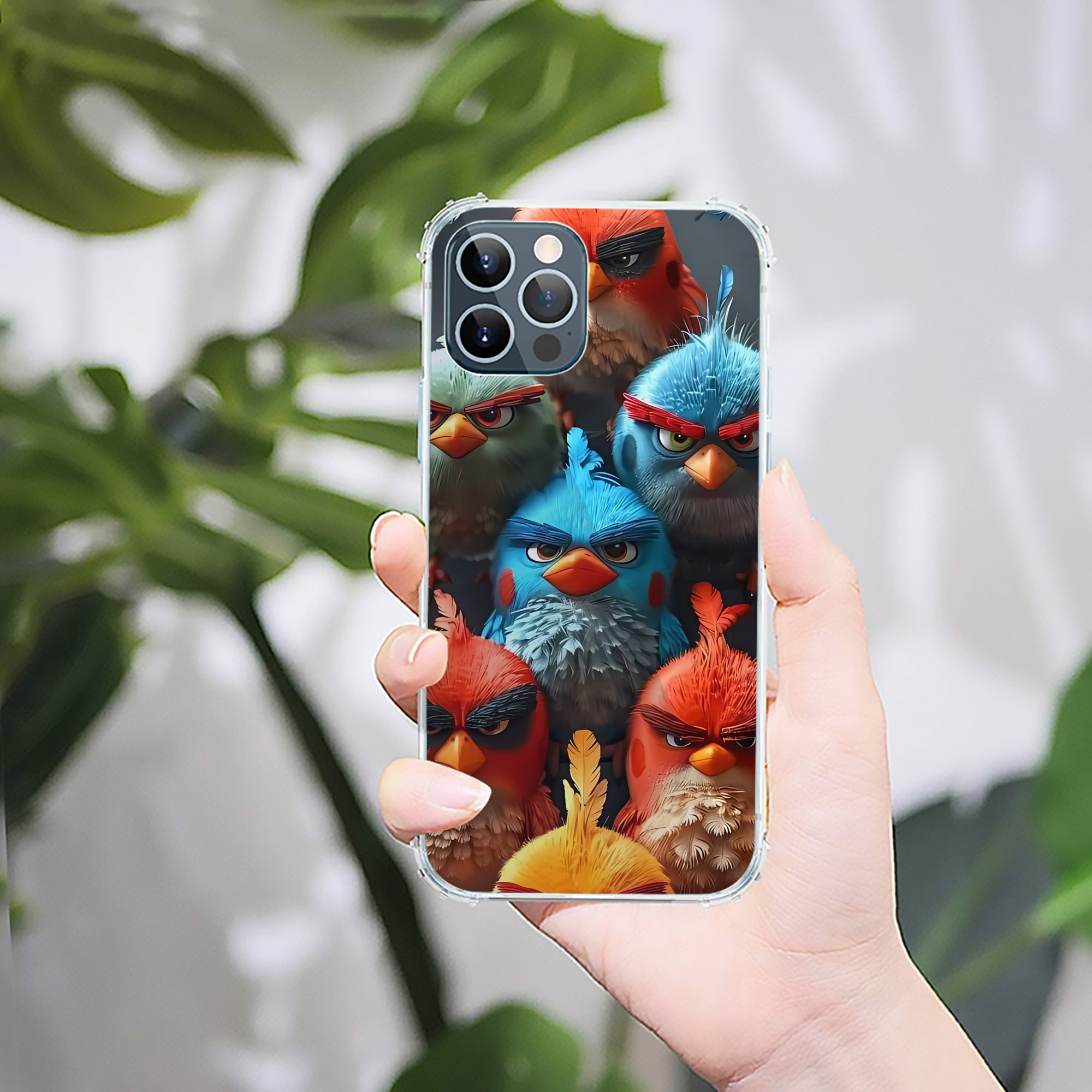 （画像用） Angry Birds アングリーバード 【iPhone 12シリーズ対応】透明スマホケース（クリアソフトケース）